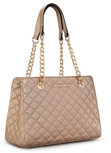 Montana West Schultertasche mit Kette für Damen, mittelgroß, Hobo-Handtaschen, Gold
