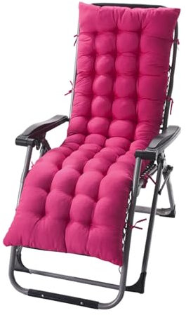 KMQRDZi Liegenauflage, Auflage für Gartenliege 155 x 48 x 8 cm, Polsterauflage für Sonnenliege, Ideal für Rattanstuhlkissen, Sofakissen, Liegestuhl-Kissen, Faux Leinen Chaise Lounge Kissen (Rosa)