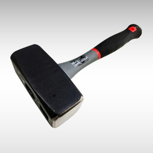 Dunnet Tools Lump Hammer Heavy Duty Hardened Carbon Steel Face Wooden Handle Club Lump Hammer Heavy Duty Stoning Hammer Sledge Hammer Club Hammer (2kg Lump Hammer)