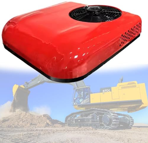 Quixnova Climatiseur 24 V RV DC, climatiseur de stationnement 850 W, Refroidissement Rapide et Silencieux pour Semi-Camion, Tracteur, Camping-Car, Pick-up, Camping-Car, remorque, Rouge