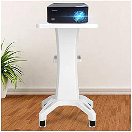Projector Stand White Projector Stands, Multifunction Video Projector Floor Tables On Wheels | Moveable Laptop Trolley, On Caster Wheels Projector Mount
