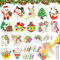QUANMAITONG Kristallklebemalerei Weihnachtlich DIY Set, Bastelset Weihnachten für Kinder, 16 Stücke Window Color Weihnachtsbasteln Set, Crystal Paint Arts Weihnachts Bastelset