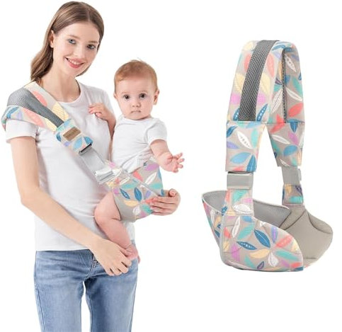Babytrage für Neugeborene und Kleinkinder, Tragetuch Kinder, Hüfttrage für Kleinkinder, arbeitssparende verstellbare Babytrage, Baby-Seitentrage mit Schultergurt, Kindertrage bis 25kg (B)