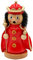 Dekohelden24 Holz Räuchermann, Räucherfigur, Rauchfigur, Räuchermännchen als Märchenfigur König mit Krone, Zepter und Kelch in rot und Gold, L/B/H 8 x 8 x 13 cm.