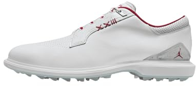 Jordan ADG 5 Golf Shoes (FQ6642-003, Black/Cool Grey/White), White/Metallic Silver/Blue Tint/Fire Red, 12 UK