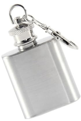 MOLUCKFU Edelstahlkrug Mit Flachem Deckel Quadratischer Flachmann Whiskyflasche Mit Schlüsselanhänger Und Rostfrei Für Wandern Und Reisen