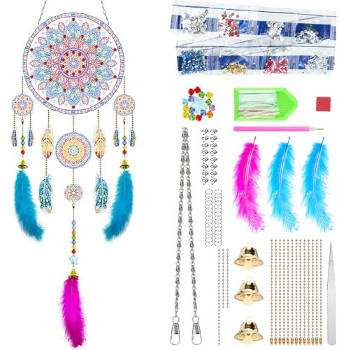 5D Doppelseitiges Diamond Anhänger Diamond Painting Sonnenfänger Windspiel DIY Bastelsets Kreatives Geschenke für 6 7 8 9 10 11 12 Jahre Mädchen