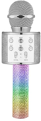 Glitzy Karaoke Microphone with Rhinestone Design