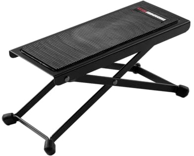 Gator Frameworks Ergonomic Guitar Foot Rest for Practice or Performing with (5) Height Adjustable Playing Positions and Rubberized Foot Pad for Comfort and Stability, (GFW-GTR-FOOTREST)
