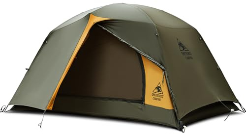 OneTigris Stella 4 Season Camping Tent Backpacking 1/2 Person Waterproof Lightweight Easy Setup Instant 3000mm Waterproof Rating Outdoor Hiking Tent (2P Green)