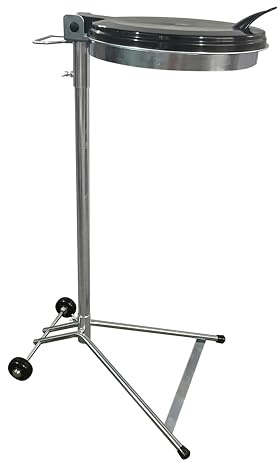 QUICK STAR Supporto per sacchetti della spazzatura con coperchio e 2 ruote, in metallo, 120 litri, stabile supporto per sacchetti della spazzatura, in acciaio zincato, per sacco giallo da 120 l