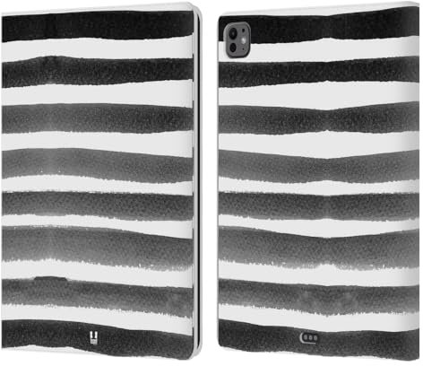 Head Case Designs Carbone Acquarello A Strisce Custodia Portafoglio in Pelle Compatibile con Apple iPad PRO 13 M4 2024