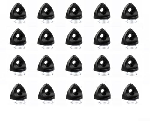 Lot de 20 broches d'étagère en alliage de zinc avec ventouses en silicone, conçues pour un soutien sûr des étagères en verre et en bois dans les vitrines et les unités de rangement (C)