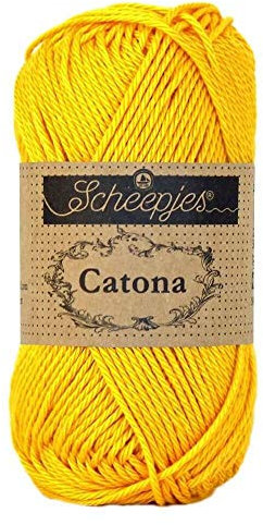 Scheepjes - Scheepjes 208 Gelb Gold Catona Garn - 1x25g