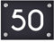 Hausnummer Schild 50 aus Acryl, Hausnummernschild in schwarz, mit weißer Schrift inkl. Zubehör