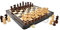 House of Chess - 10 Inch Wooden Magnetic Folding Travel Chess Set/Board with 2 Extra Knights, 2 Extra Pawns, 2 Extra Queens and Algebraic Notation - Handmade - Premium Quality