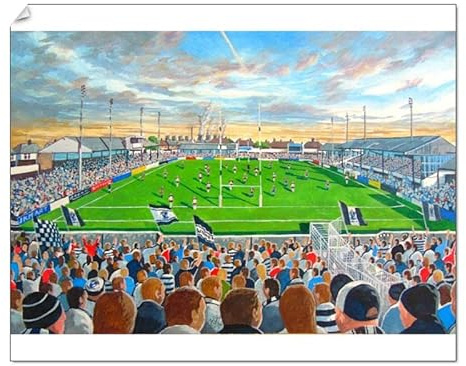 Media Storehouse Naughton Park Stadium Print - Widnes Vikings Rugby League Action - Print 10x8 (25x20cm) (14645989)