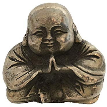 YUNHAO Chinesische Tibet-Silber Marmor Happy Buddha-Figur