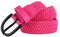 Mile High Life Junior geflochtene elastische Stretchgürtel | Dornschnalle | PU Loop-Endspitze | Jungen Mädchen | 2,5 cm breit (Hot Pink, Medium 56cm (71cm Length))