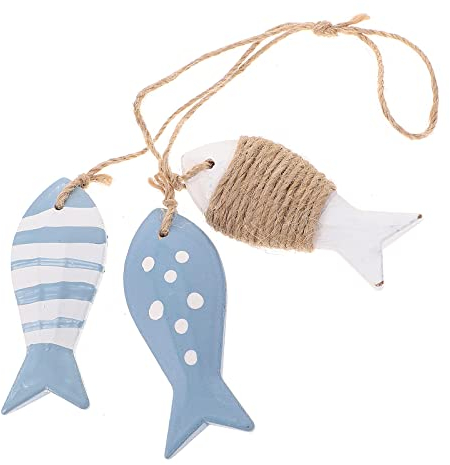Deko Holzfische Kommunion Deko Fische Wanddeko Hängedeko Holz Fische für Badezimmer Dekoration