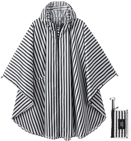 salamra Rain Poncho Jacket Coat Hooded Zipper Style for Women/Men/Adult with Pocket