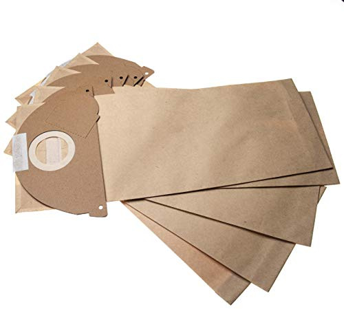 vhbw 5x Staubsaugerbeutel kompatibel mit Kärcher K 4000 | K 4000 Plus, K 4000 TE, S 4125, S 5125 Staubsauger - Papier, 42,4cm x 16,9cm braun