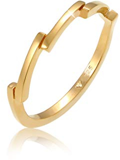 Elli Ring Damen Zick Zack Geo Look Trend Basic Blogger in 925 Sterling Silber