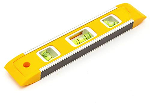 Harlington Group Magnetic Spirit Levels Level Yellow 22.5cm / 9 Inch Torpedo Lightweight Small Brick Line Home DIY Work Hanging Tool 3 Vials 45 Degree Horizontal and Vertical