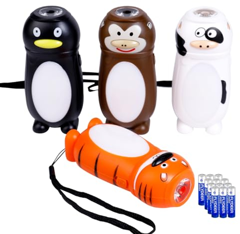 KunHe 4 Pack Stocking Stuffers Christmas Gifts Kids Small Mini LED Flashlight Camping Essentials for KidsToddlers Lantern Cute Girls Boys Gift