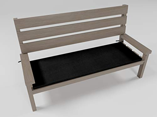 Market-Alley Bankkissen Bankauflage Sitzkissen Gartenbank Kissen für Garten Bank Polsterauflage Gartenschaukel, Gartenmöbel (124 Schwarz 120x40x4cm 1 Stück)