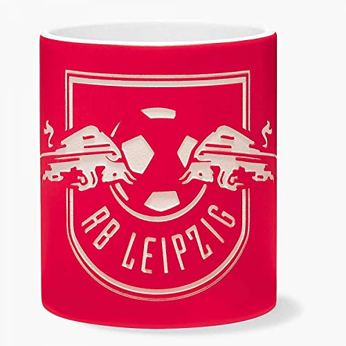 RB Leipzig Tasse - Logo sandgestrahlt - rot Kaffeebecher RBL Becher, Mug - Plus Lesezeichen Wir lieben Fußball