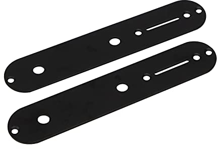 2Pcs Yootones 32mm Control Plate Mounting Plate Compatible with Fender Tele Telecaster Style Electric Guitar Parts Replacement (Black)
