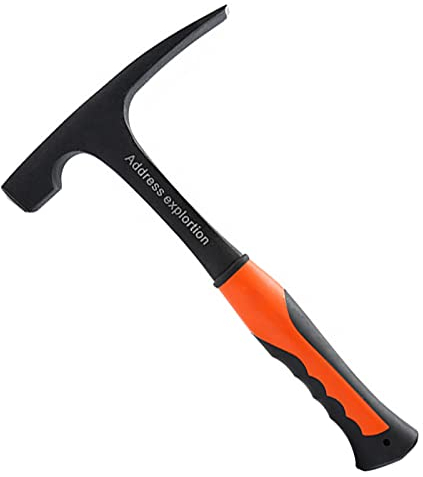 Candeon Professional Geological Hammer Flat Head Rock Pick with Non-Slip Grip Handle for Outdoor Geology Mineral Exploration, Gold