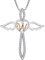 FJ Buchstabe W Kette Anhänger Damen 925 Sterling Silber Schutzengel Halskette Initiale Alphabet Personalisierte Kette mit Zirkonia Schmuck Geschenke für Frauen Mädchen