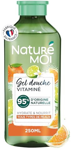 Naturé Moi - Gel Douche Vitaminé - Hydrate et Nourrit - Tous Types de Peaux - Citron et Orange Bio - 95 Pour Cent d'Origine Naturelle - Formule - 250 ml