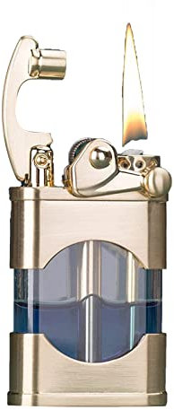 Foern Mechero de Queroseno Antiguo, Encendedor de Cigarrillos Antiguo con Encendido de Eyección Giratorio, Regalo Recargable para Padre Esposo (no Incluye Queroseno)