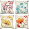 Artscope wasserdichte Kissenbezugen, 4er Set Rosa Blau Gelb Orange Blüten Kissenhülle Atmungsaktiv Kissen Fall für Outdoor Balkon Terrasse Patio Garten Bauernhaus Dekor 45x45CM