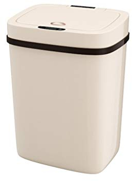 CJBHSD Poubelle Automatique Poubelle à Induction Poubelle Automatique Capteur de déchets Intelligent Cuisine Salle de Bains Conteneur de Stockage des ordures Poubelle (Couleur : Argent) (Beige)