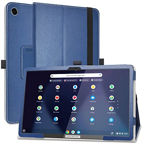 MAMA MOUTH Compatible avec Lenovo ideapad Duet 3 Coque,Slim Fit PU Cuir Etui et Pliable Stand Housse Support Ultra-Mince et Léger Etui Case pour 10.9 Lenovo ideapad Duet 3 chromebook 11,Bleu
