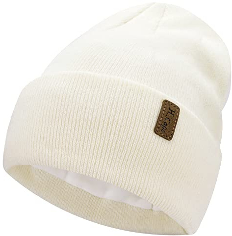 Bequemer Laden Winter Damen Herren Beanie Mütze Wintermütze Warm Gefütterte | Unisex Winter Beanie Mütze Strickmütze Slouchy Thermo Wintermütze Cuffed Skull Cap mit Fleece Gefütterte Frauen Geschenke
