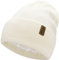 Damen Herren Winter Warm Beanie Mütze Strickmütze Slouchy Thermo Wintermütze Cuffed Skull Cap mit Fleece Gefütterte Frauen Geschenk, Cremeweiß, Einheitsgröße