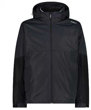 CMP - Herrenjacke, abnehmbare Inn.Jacke mit Kapuze und Reißverschluss, Anthrazit-Schwarz, 58