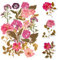 ExceLife Large Size Flower Plants Scrapbook Stickers, Self-Adhesive Vintage Plants Flowers Leaves PET Transparent Stickers DIY Crafts for Laptops Card Making Junk Bullet Journal Planner, Pink
