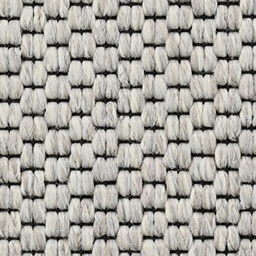 Auslegware Teppichboden Kinderzimmer und Schlafzimmer in Hellgrau Sisal Teppich Meterware in 400 und 500 cm Breite mit Vliesrücken (4 m x 2 m)