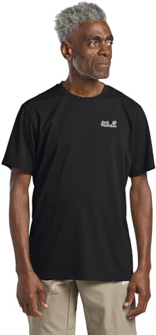 Jack Wolfskin Herren DELGAMI S/S M T-Shirt, Black, S