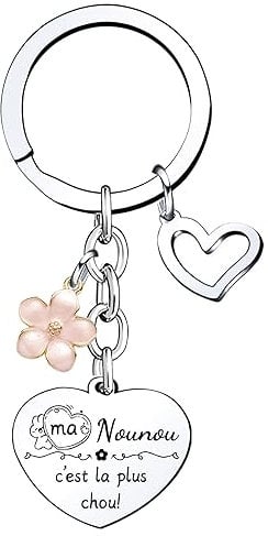 Lumengqi Porte clés Nounou Cadeau Nounou Porte-clefs Nounou Cadeau Anniversaire porte-clés Nounou Porte clé Nounours Personnalisé Cadeau Nounou Original Cadeau Nounou Merci (3)