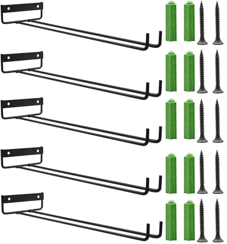 AMZMUKAUP 5 Pezzi Portabicchieri da Vino, Portabicchieri Sospeso Porta Bicchieri Da Mensola, Porta Calici Sotto Armadio, Porta Bicchieri Organizer Per Cucina Bar Armadietto Casa