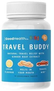 Your Good Health Co - Travel Buddy | Motion Sickness Relief for Kids | Lemon Flavour with Vitamin B6, B12 & D3 | Tablet | 30-Day Supply