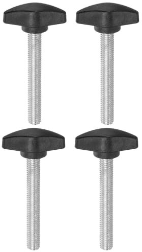 QUARKZMAN 4 Stück Rändelschrauben M8 x 50mm Flügelschraube mit T-förmige Handgriff, Verzinkte Kohlenstoffstahl Gewindebolzen Daumenschrauben 36mm Spannschraubenknopf für Schnellentfernung