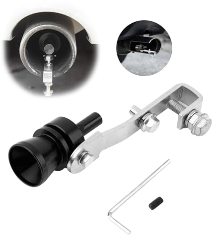 Turbo Sound Whistle, Auto Fahrzeug Auspuff Pfeife, Turbo Sound Tail Throat Whistle, Auspuff Sound Booster, Turbo Sound Simulator Pfeife, Auspuff Verstärker, für Endrohre, S (Schwarz)